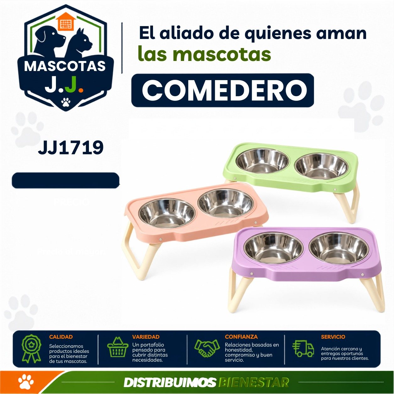 COMEDERO DOBLE ELEVADO PARA MASCOTAS