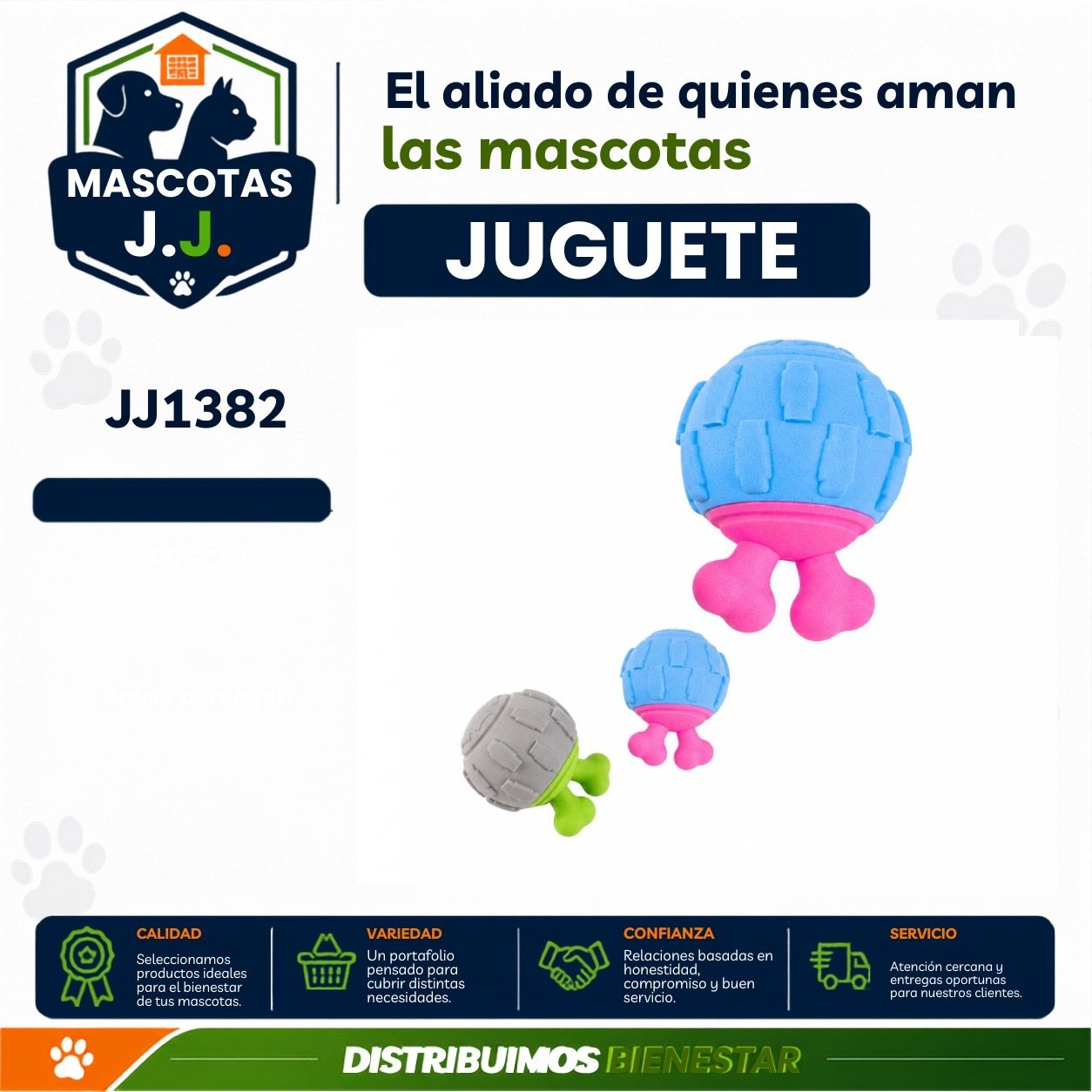 JUGUETE PARA PERROS CON PELOTA
