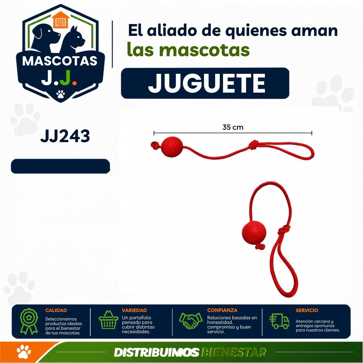 JUGUETE PELOTA CON CUERDA